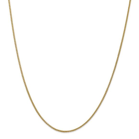 1.5mm 14k Yellow Gold Hollow Wheat Chain Necklace, 30 Inch - Picture 2 of 7